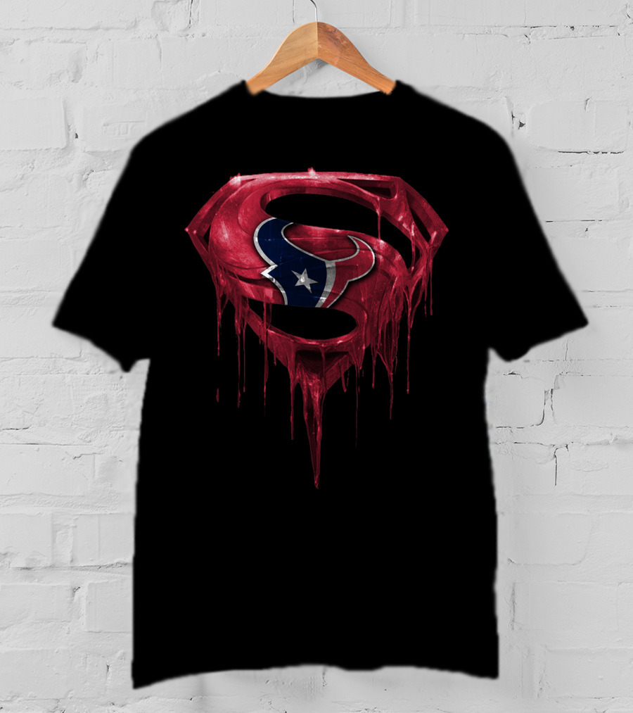 Dripping Superman Houston Texans T-Shirt