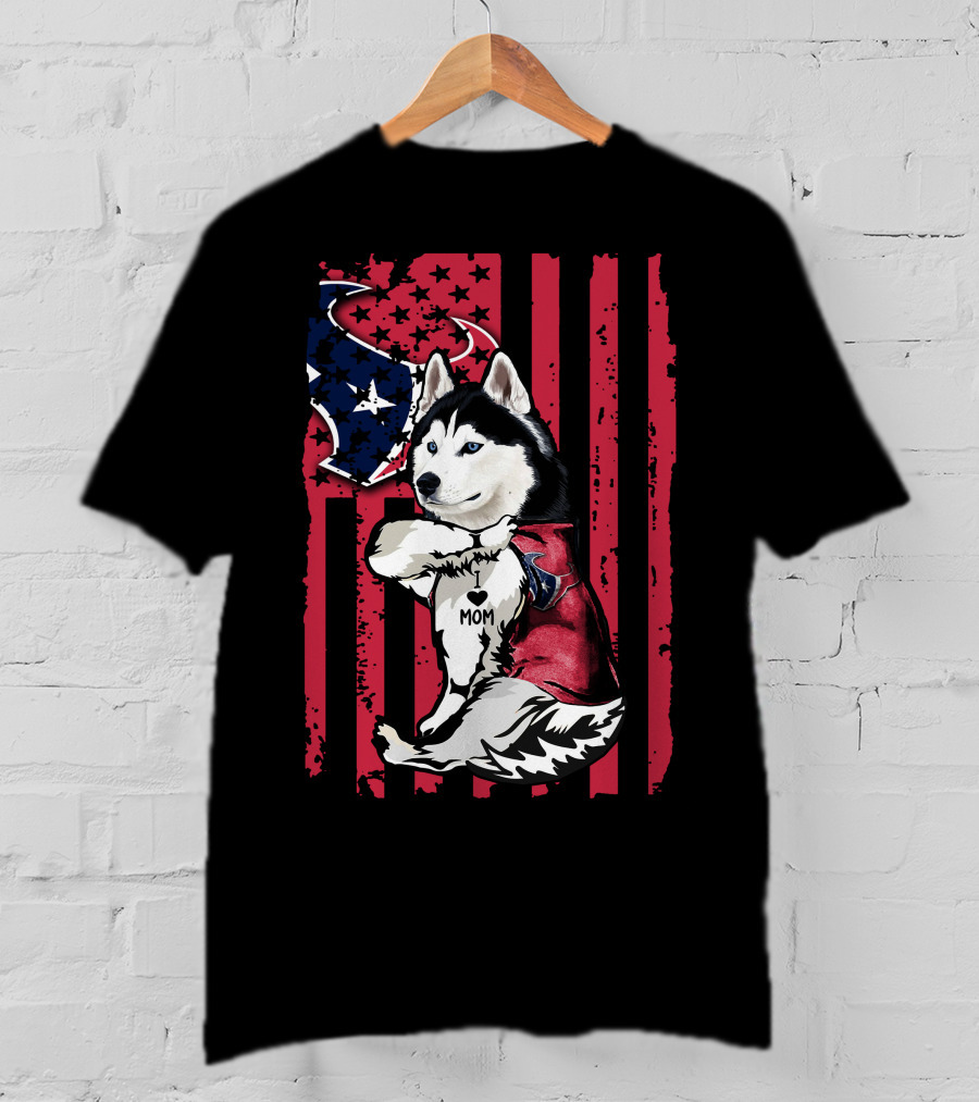 Siberian Husky Mom I Love Houston Texans T-Shirt
