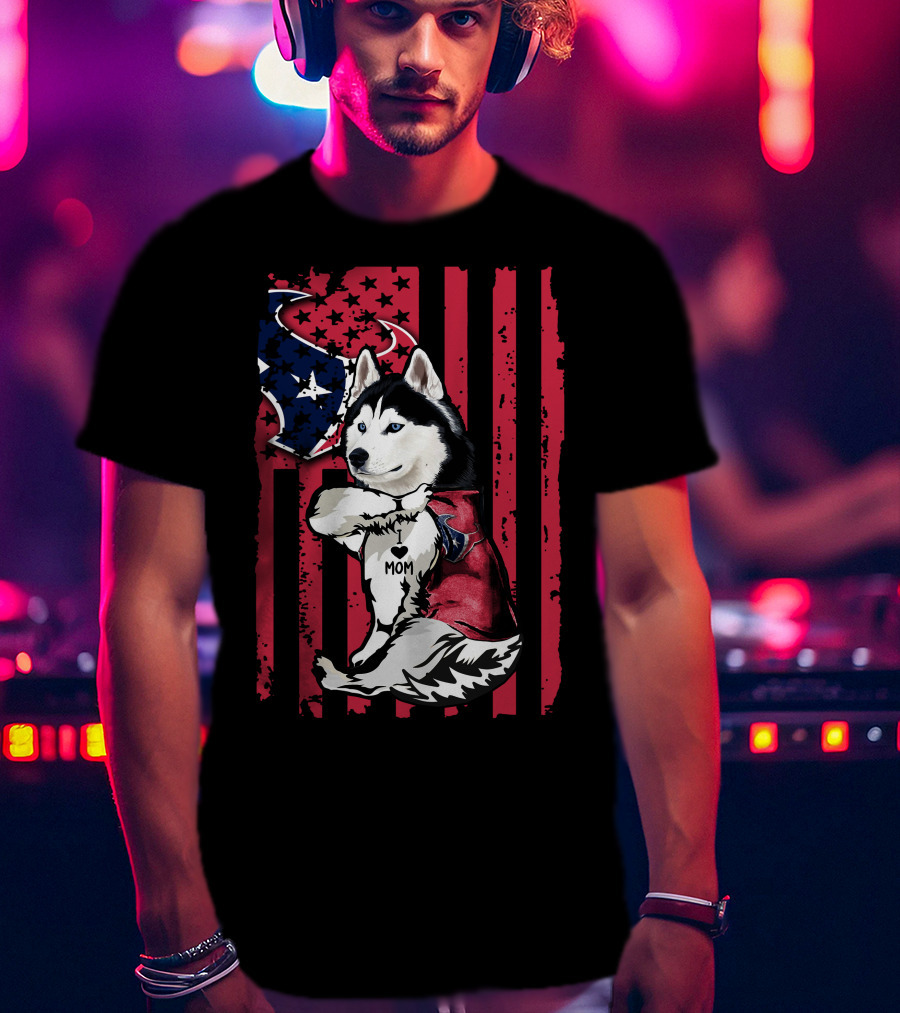 Siberian Husky Mom I Love Houston Texans T-Shirt