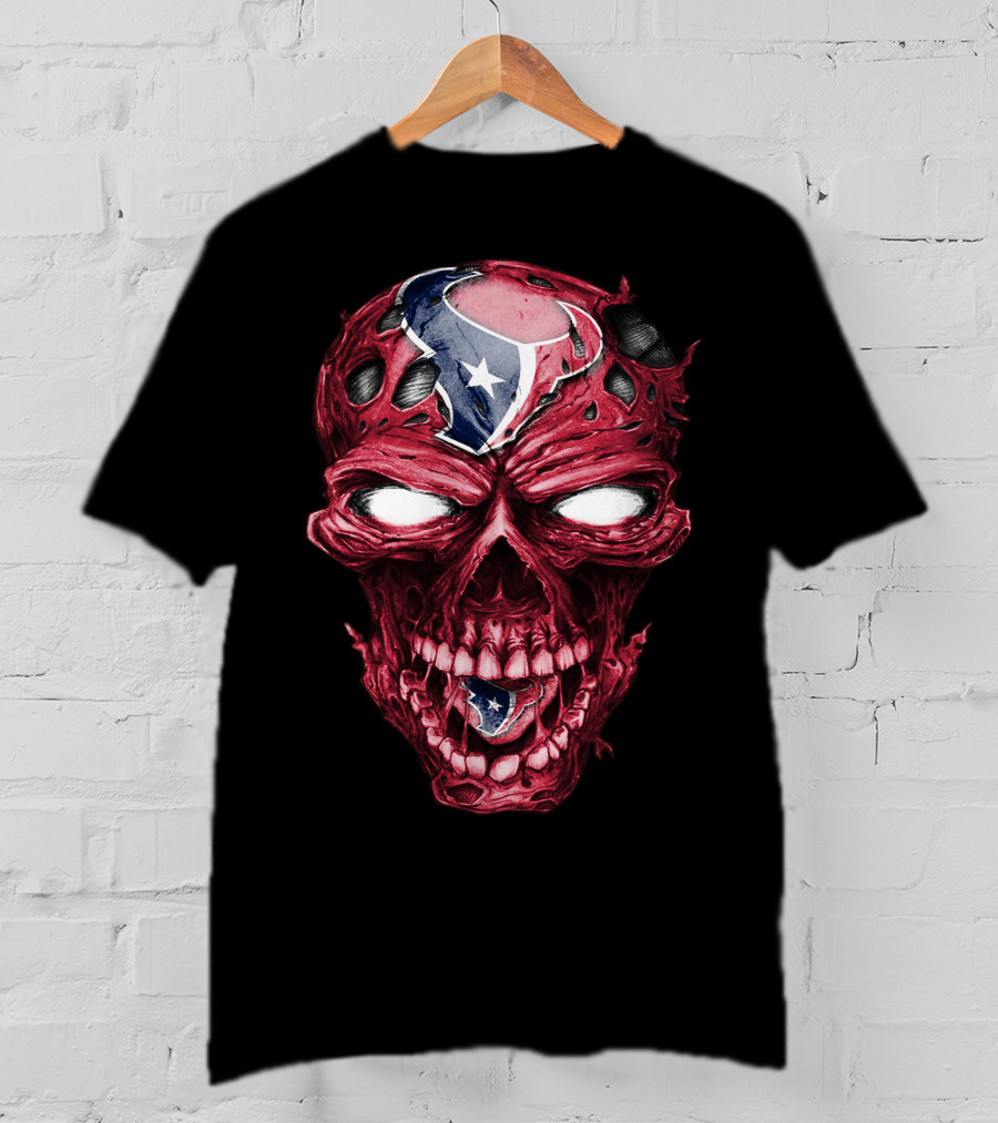Skull With Houston Texans NFL T-Shirt