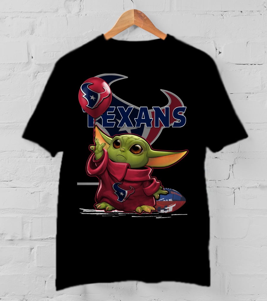 Yoda Houston Texans Balloon Football T-Shirt