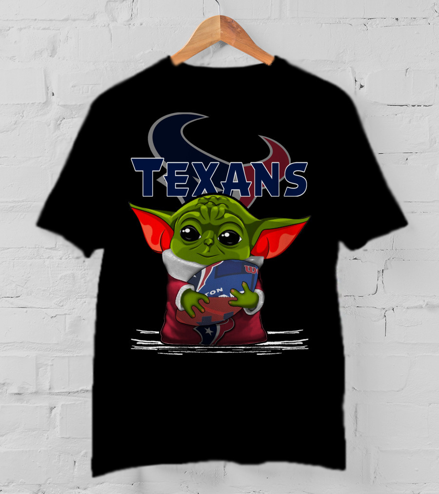 Houston Texans Yoda Holding Football T-Shirt