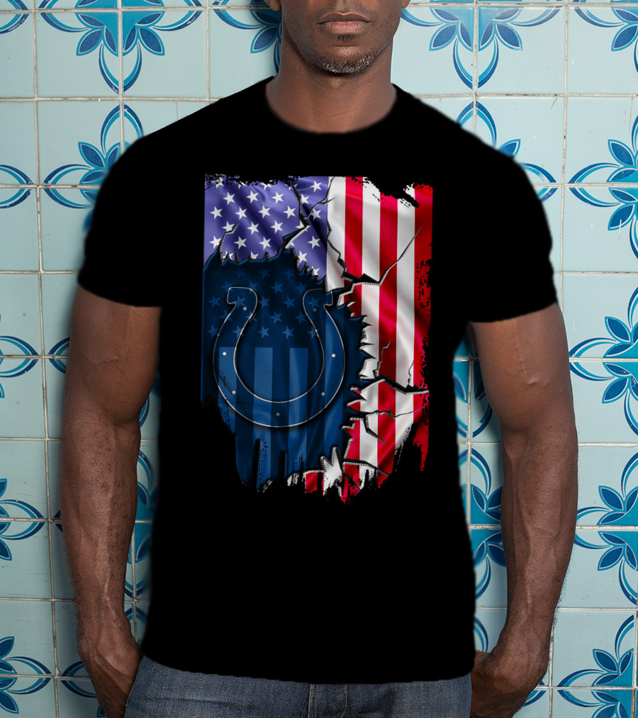 Indianapolis Colts American Flag Polo T-Shirt