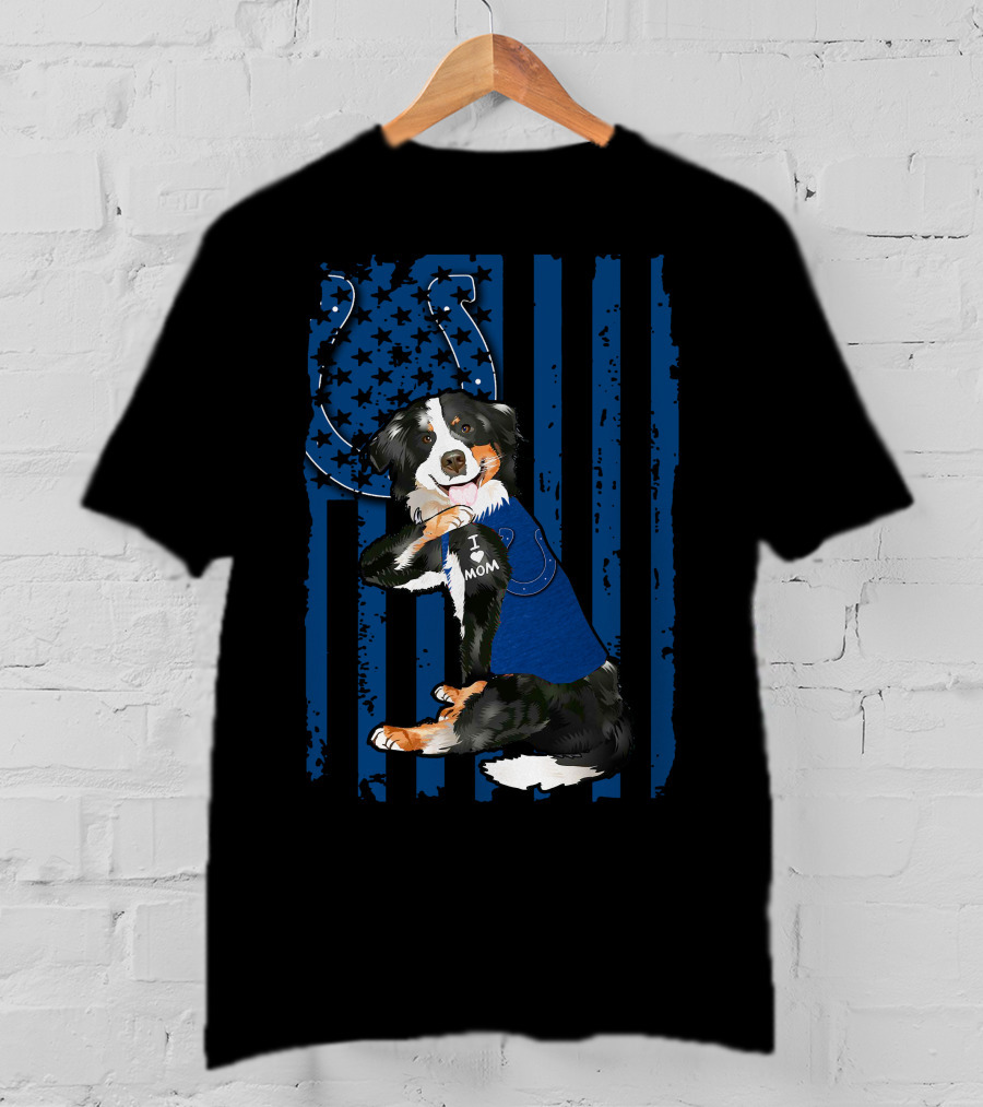 I Mom Border Collie Indianapolis Colts T-Shirt