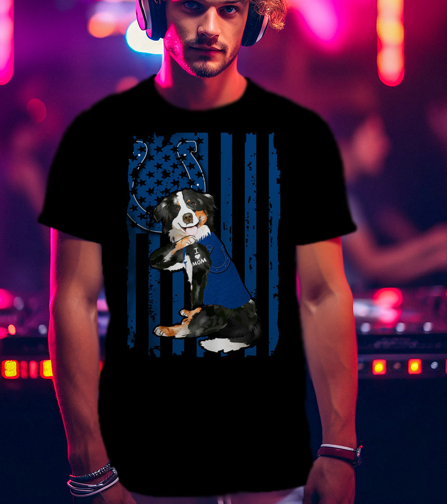 I Mom Border Collie Indianapolis Colts T-Shirt