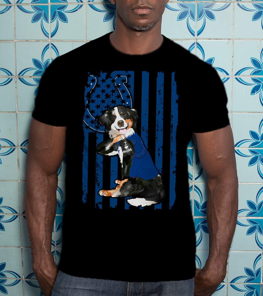 I Mom Border Collie Indianapolis Colts T-Shirt
