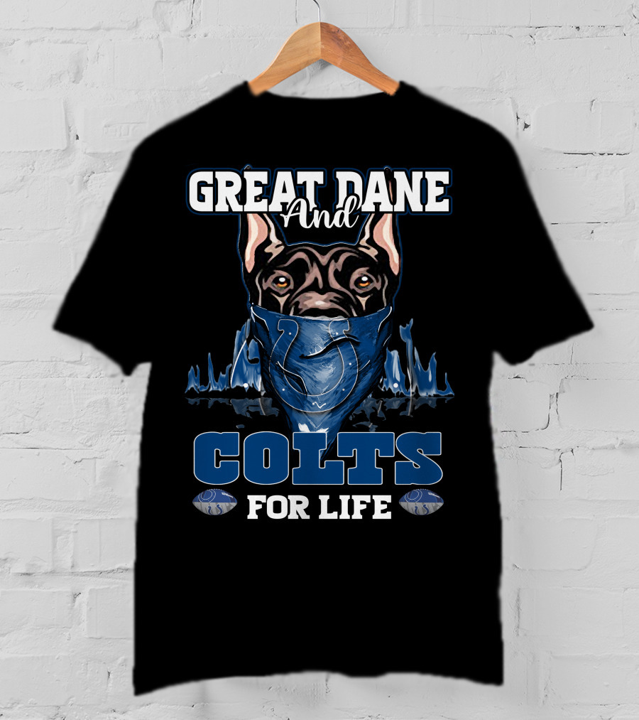 Great Dane And Colts For Life Indianapolis T-Shirt