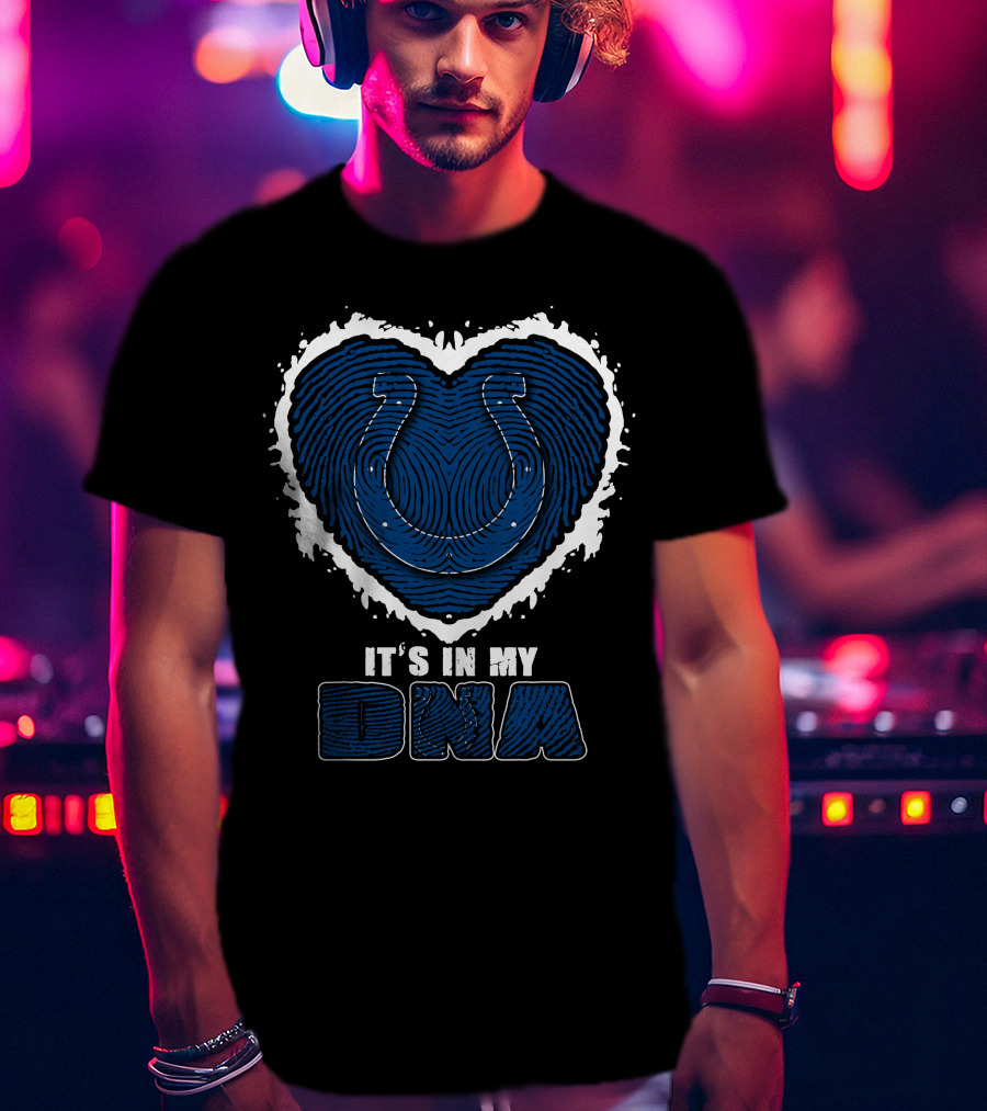 It's In My DNA Indianapolis Colts Heart Horseshoe T-Shirt