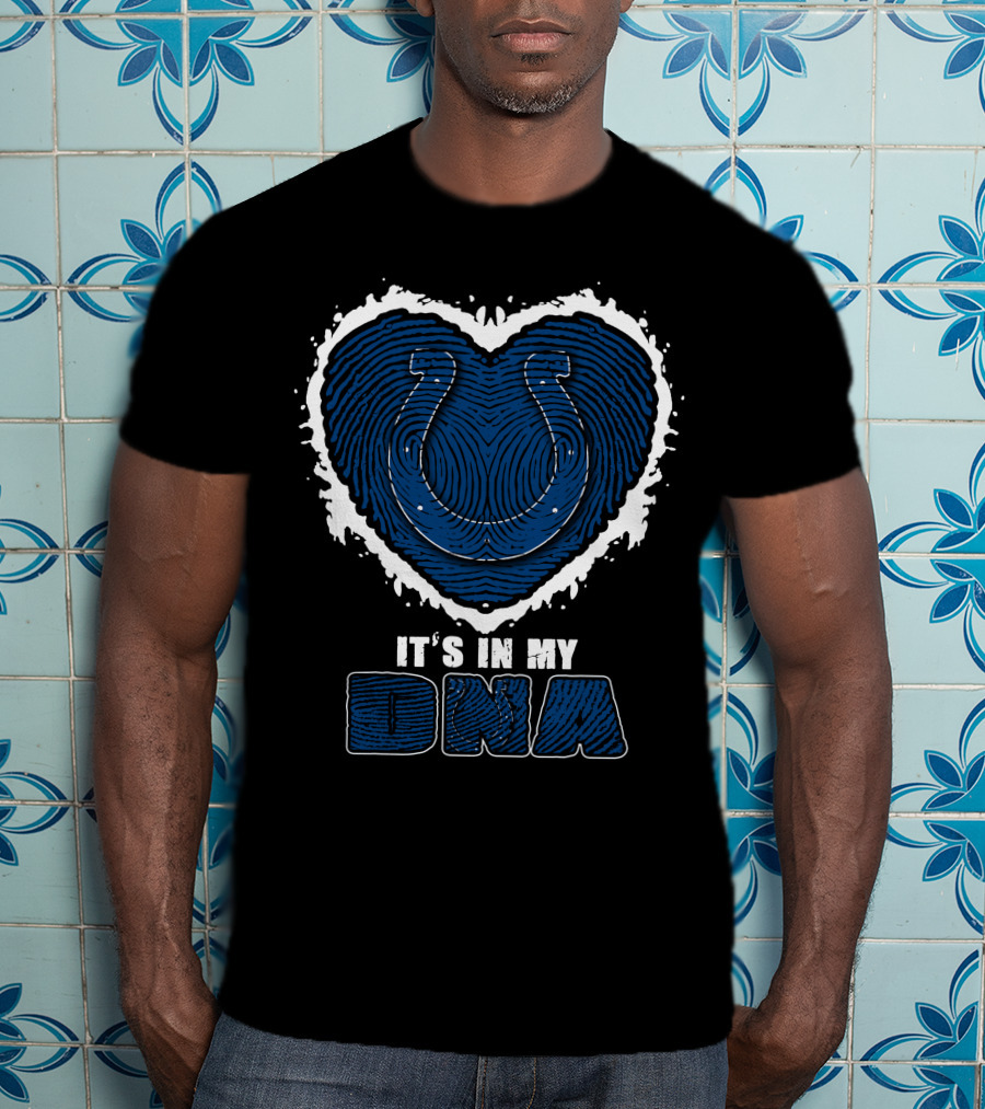 It's In My DNA Indianapolis Colts Heart Horseshoe T-Shirt