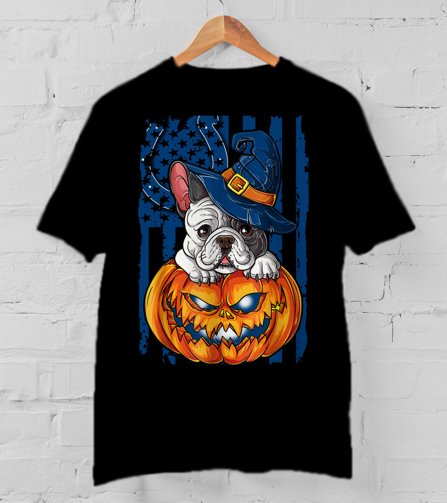 Hlw Halloween Bulldog Indianapolis Colts Pumpkin Magic T-Shirt