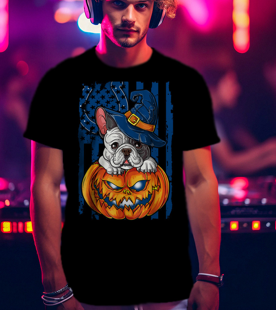 Hlw Halloween Bulldog Indianapolis Colts Pumpkin Magic T-Shirt