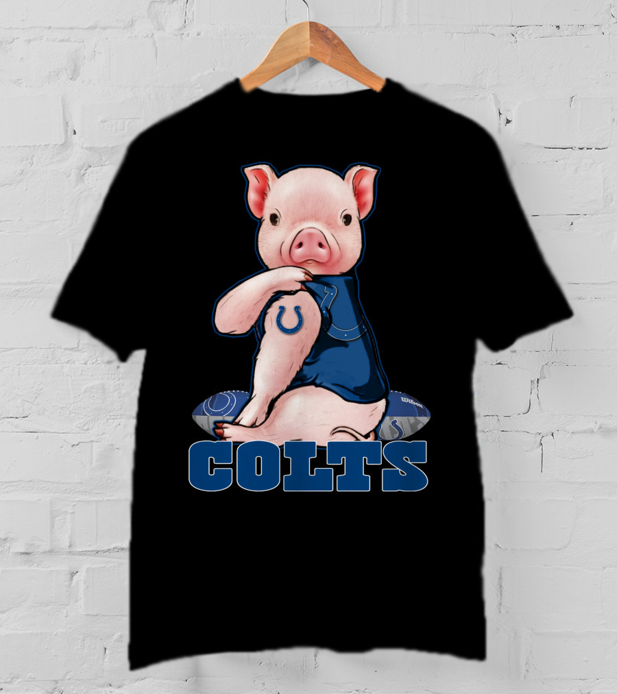 Pig With Indianapolis Colts Logo And Jersey T-Shirt