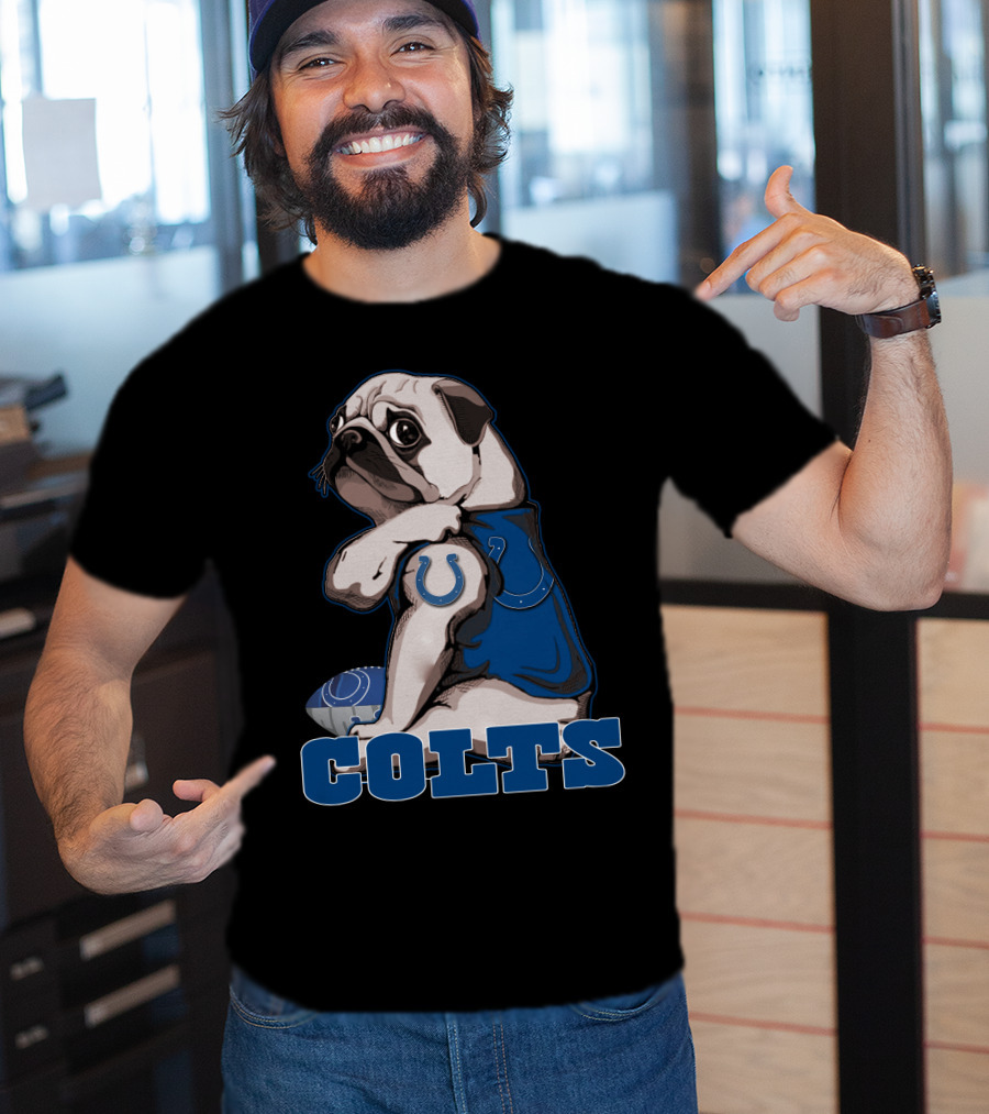 Colts Pug Football Fan Indianapolis T-Shirt