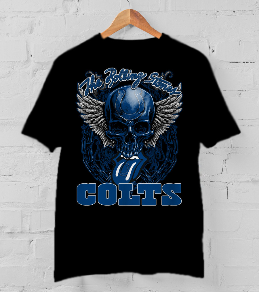 The Rolling Stones Indianapolis Colts Skull Winged Tongue T-Shirt