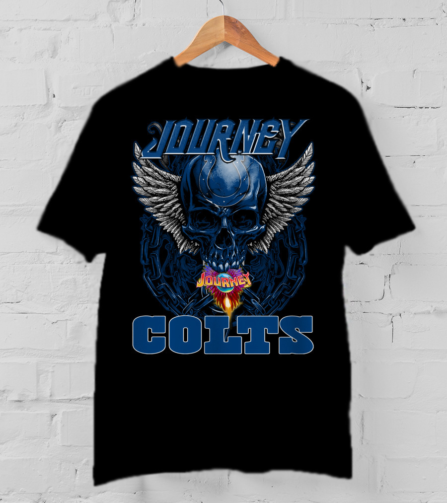 Journey Colts Skull Wings Chain Flame T-Shirt