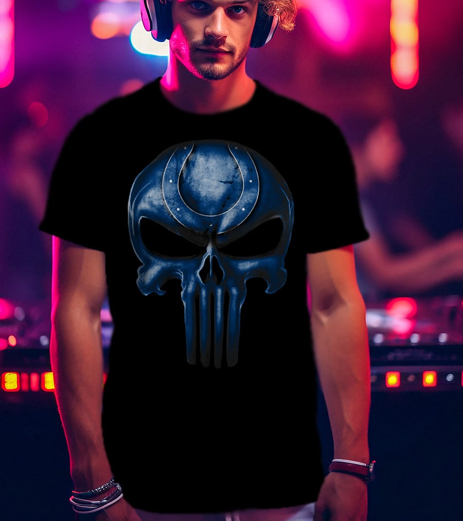 Indianapolis Colts Punisher Skull T-Shirt