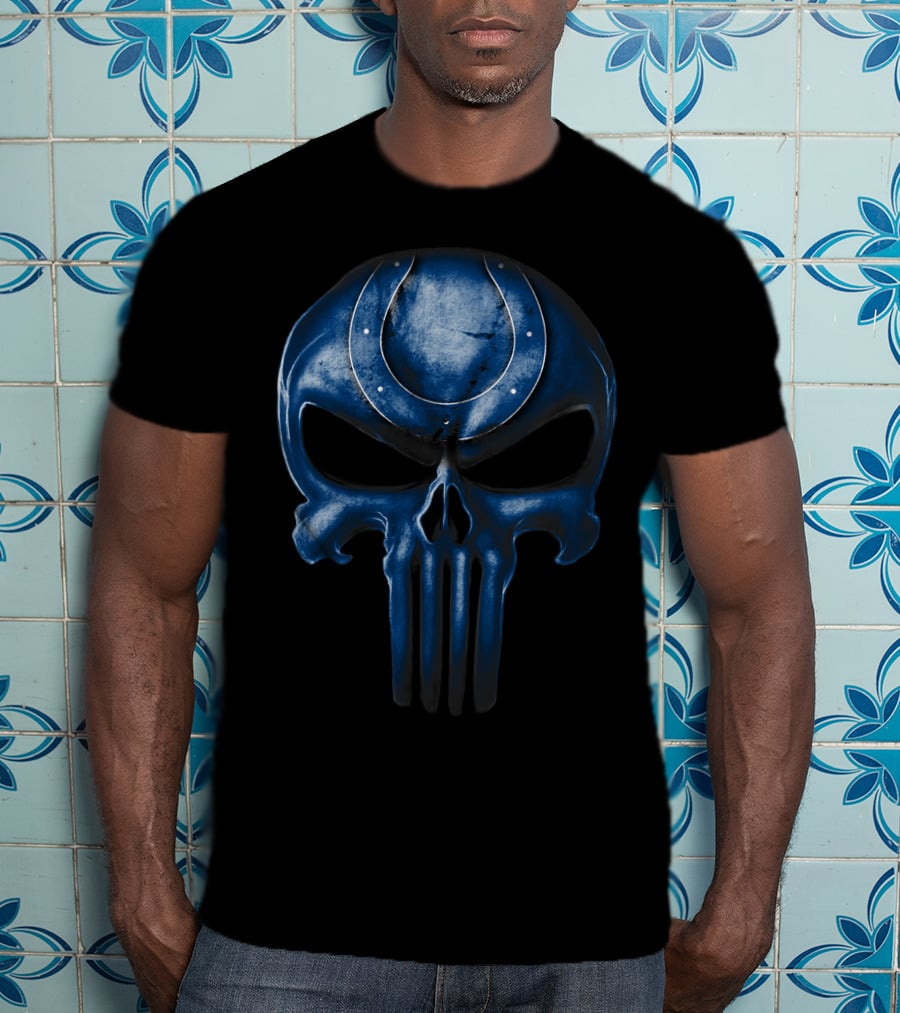 Indianapolis Colts Punisher Skull T-Shirt