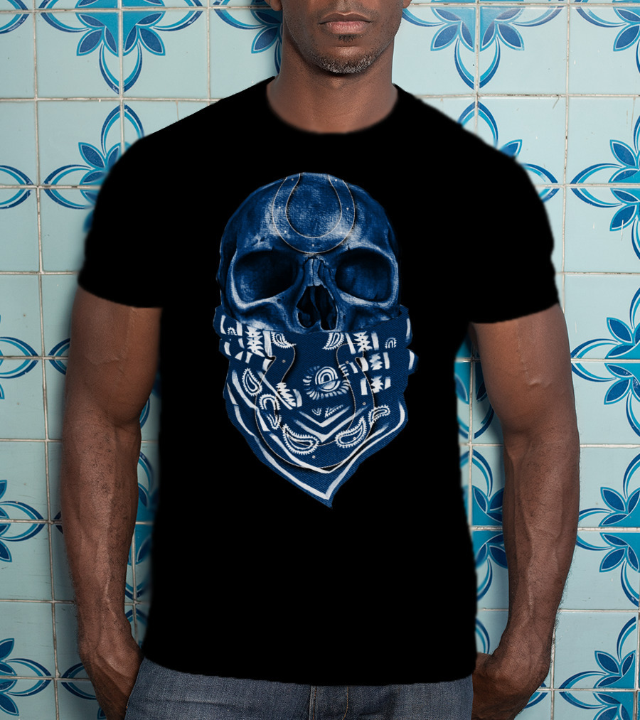Indianapolis Colts Skull Bandana T-Shirt