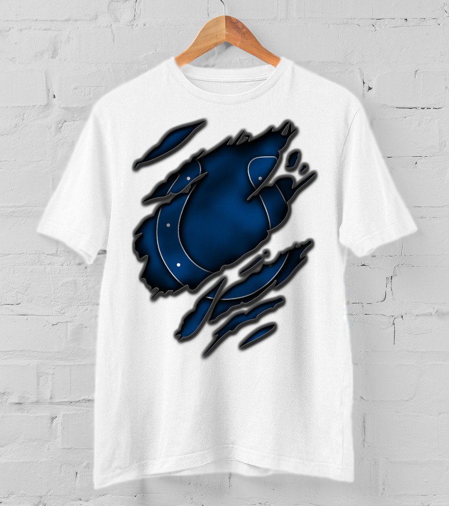 Torn Blue Horseshoe Indianapolis Colts T-Shirt