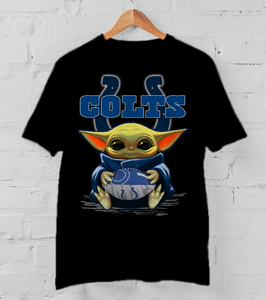 Colts Baby Yoda Football Fan Indianapolis Team T-Shirt
