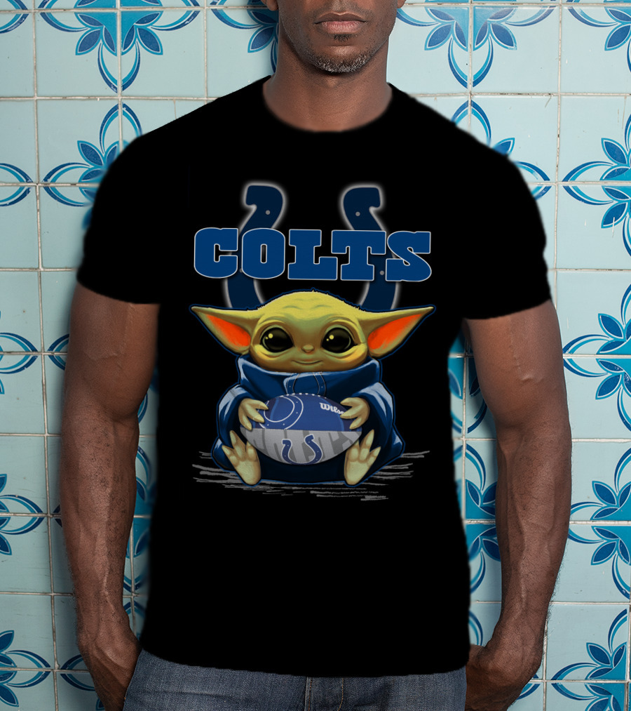 Colts Baby Yoda Football Fan Indianapolis Team T-Shirt