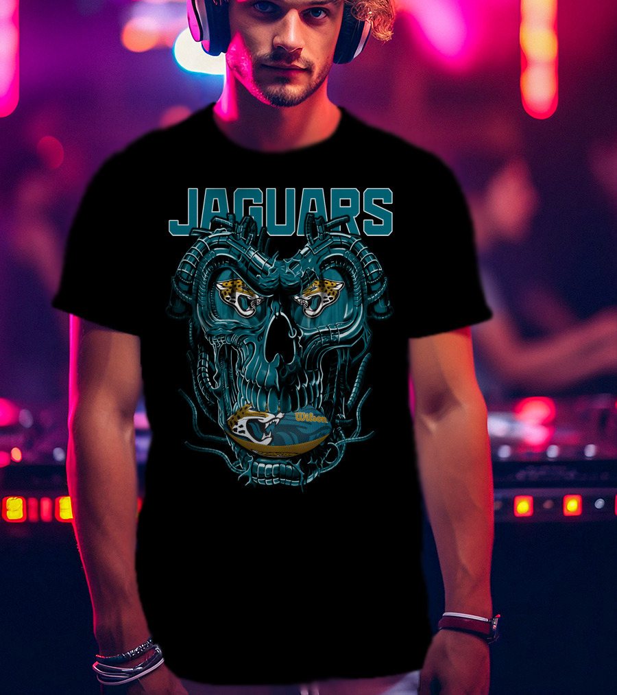 Jaguars Dragonskull Jaguar Heads Football Wilson T-Shirt