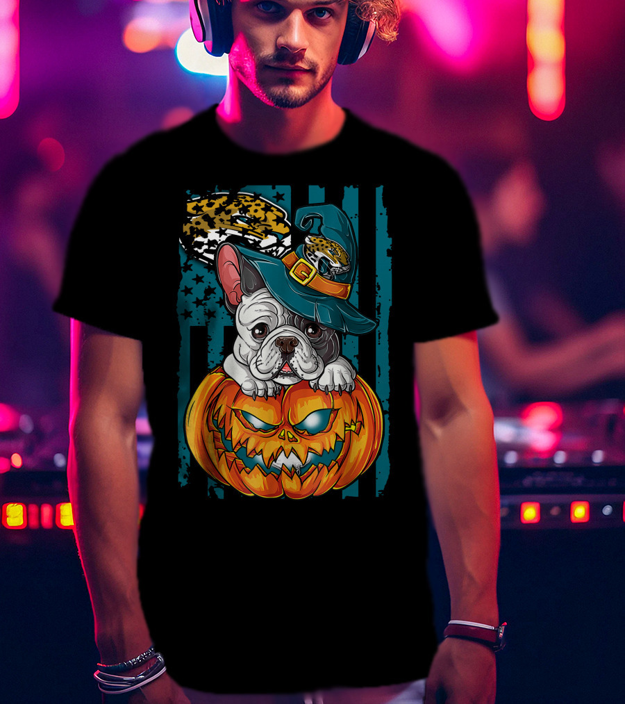 Hlw Bulldog Halloween Pumpkin Jacksonville Jaguars Hat T-Shirt