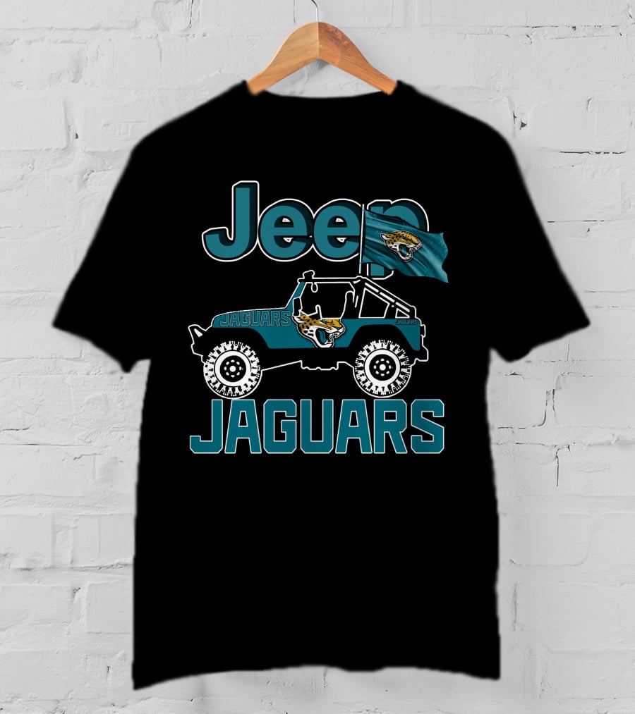 Jeep Jaguars Jacksonville Flag Off-Road Adventure T-Shirt
