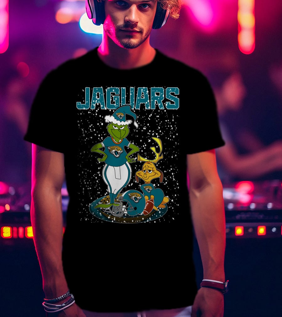 Grinchxmas Jaguars Christmas Jacksonville Football Grinch And Max T-Shirt