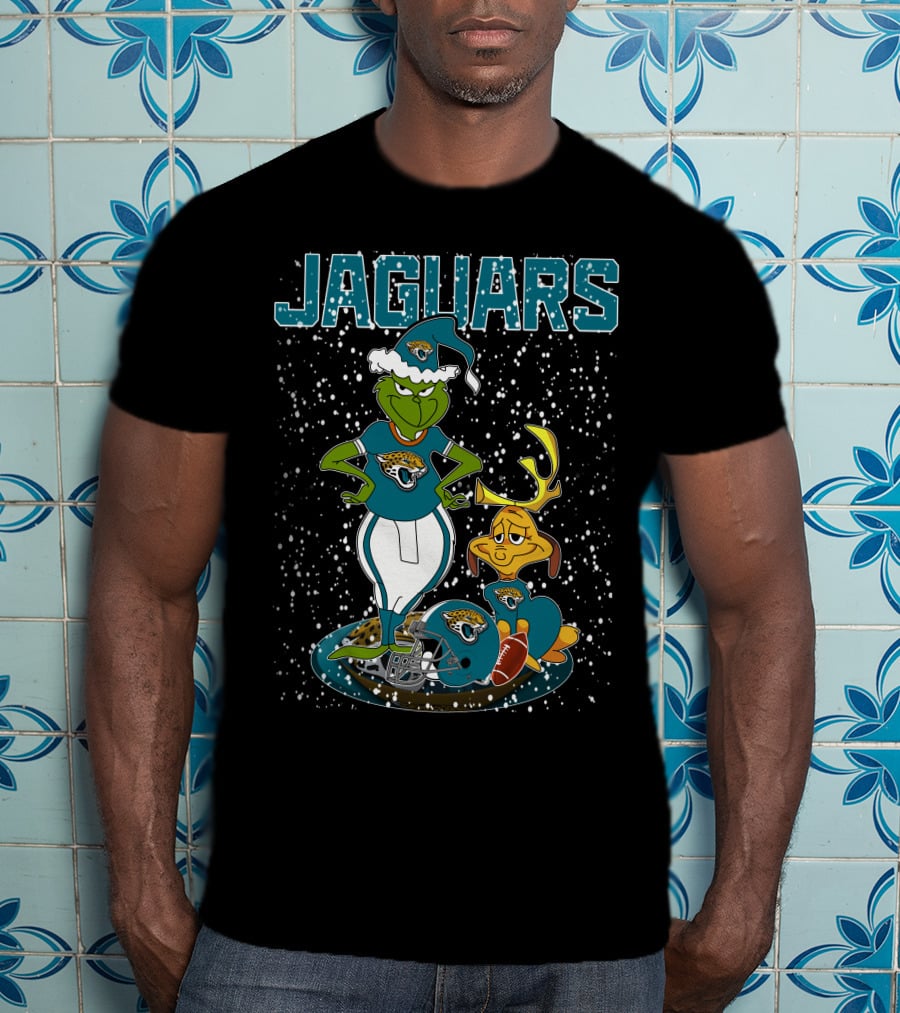 Grinchxmas Jaguars Christmas Jacksonville Football Grinch And Max T-Shirt