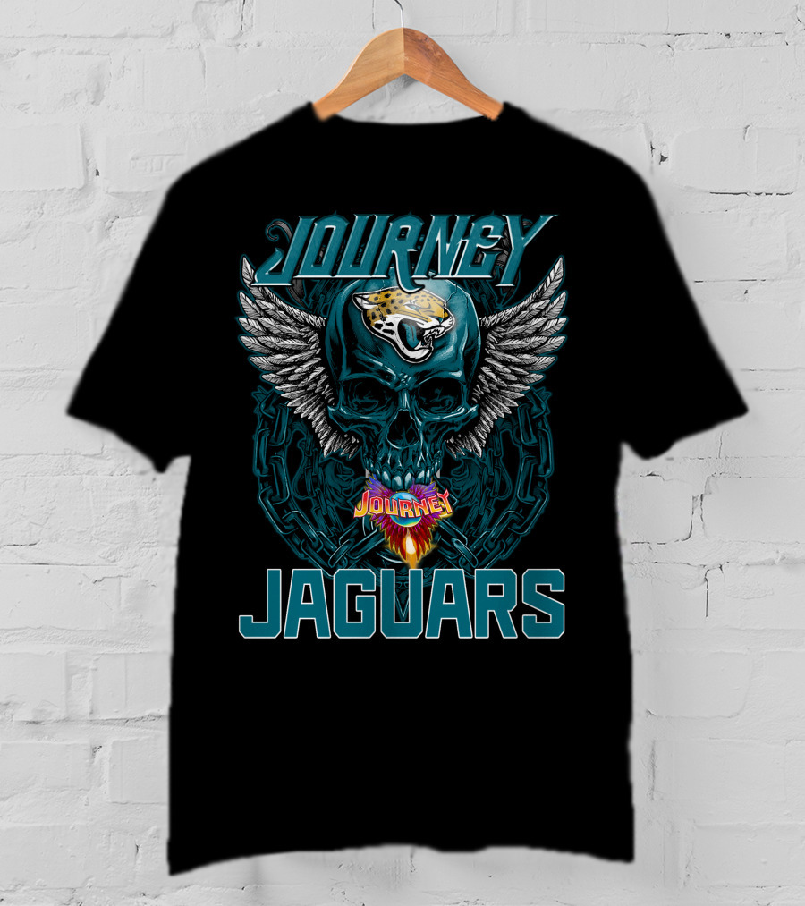 Journey Jaguars Skull Wings Chain NFL Team T-Shirt