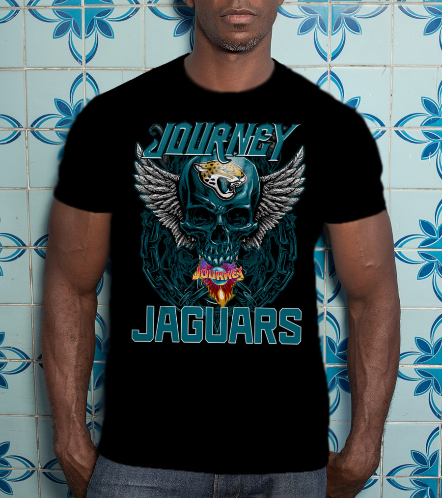 Journey Jaguars Skull Wings Chain NFL Team T-Shirt