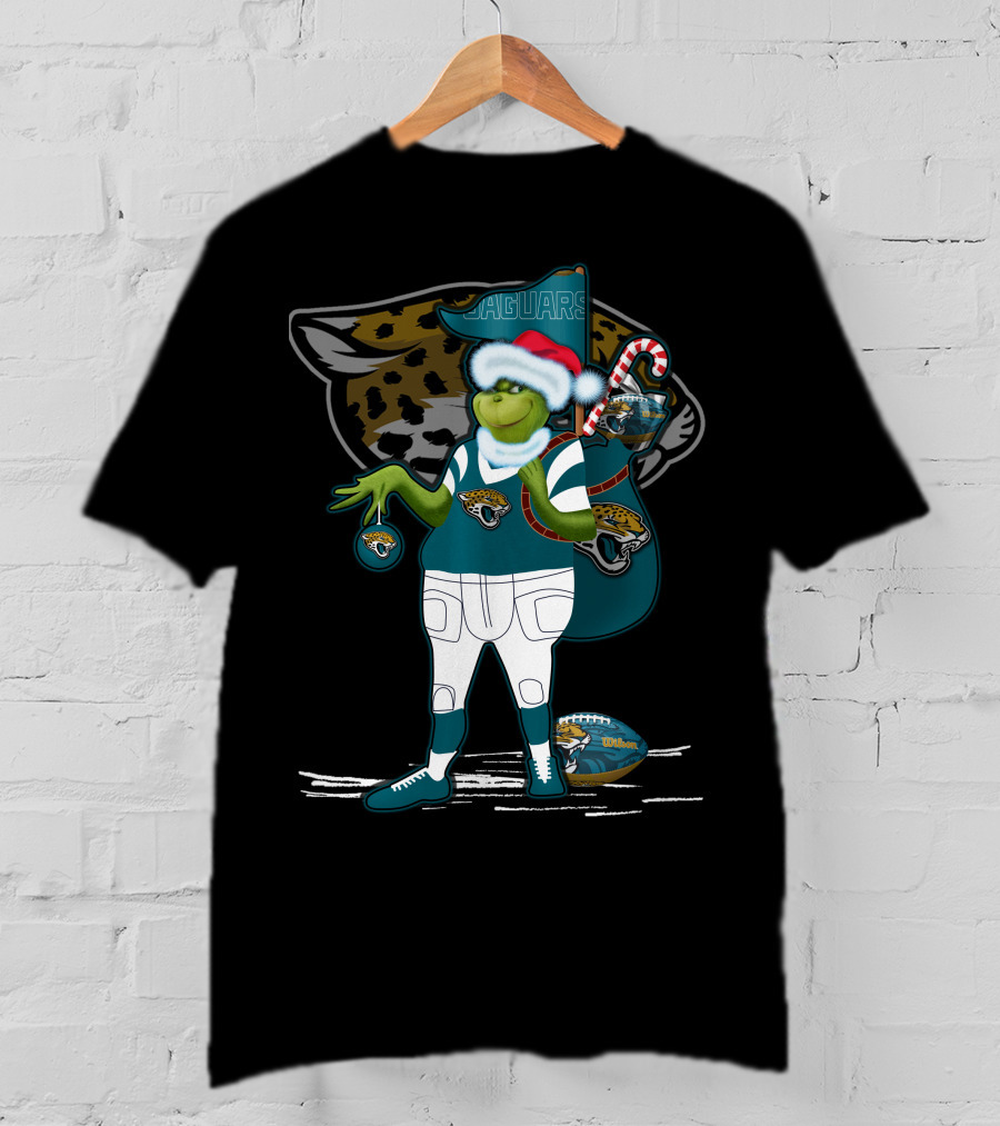 Grinchxmas Jacksonville Jaguars Holiday Football Fan Gear T-Shirt