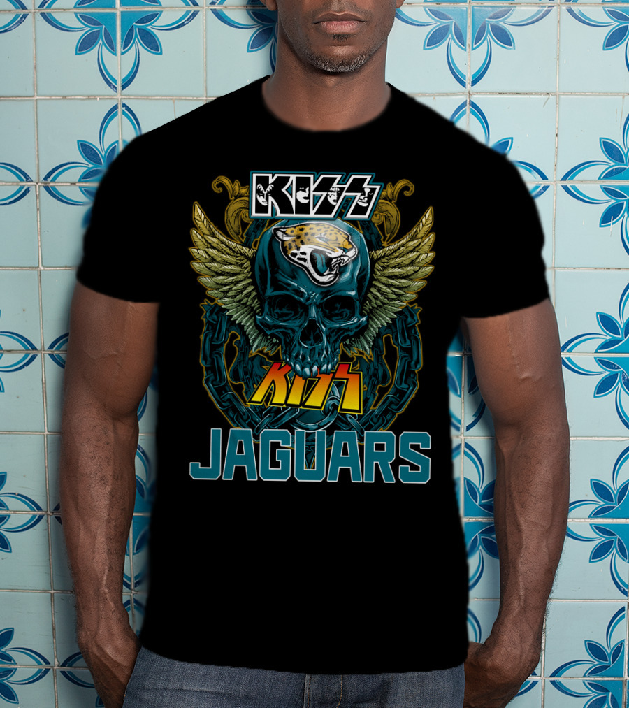 Kiss Jacksonville Jaguars Skull Wings T-Shirt