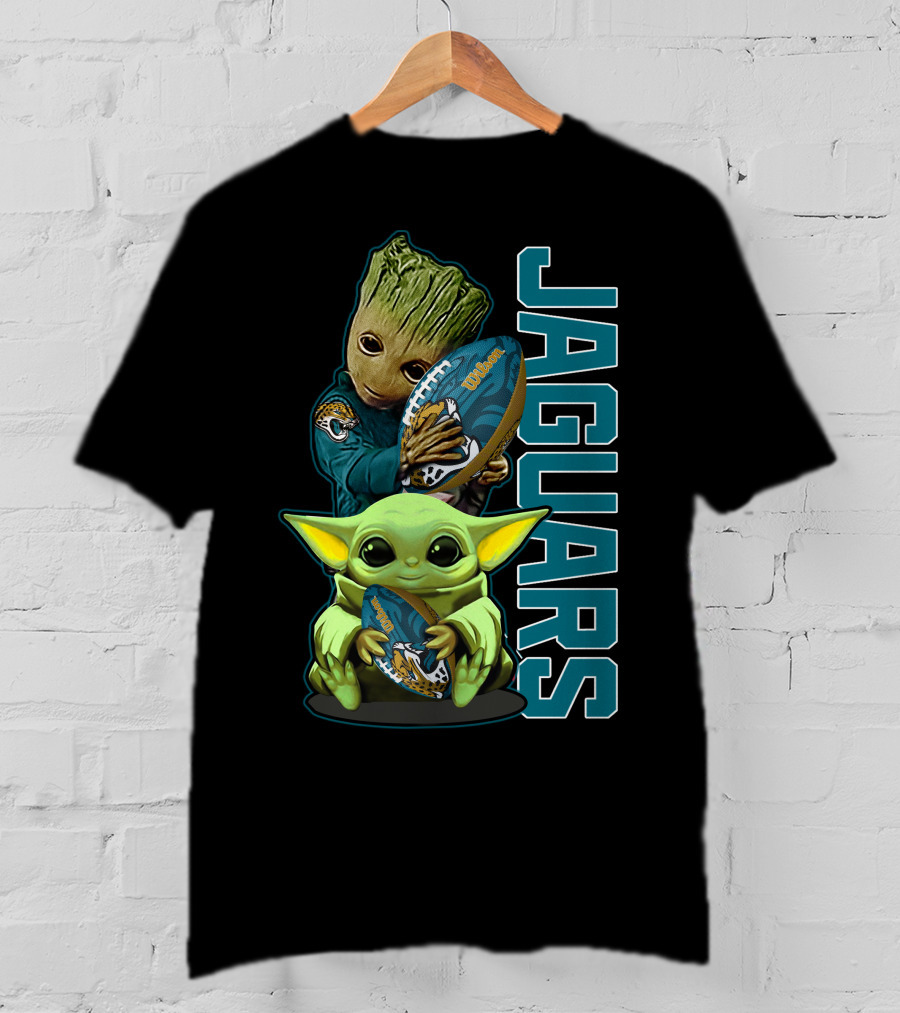 Grzd Jacksonville Jaguars Groot Baby Yoda Football T-Shirt
