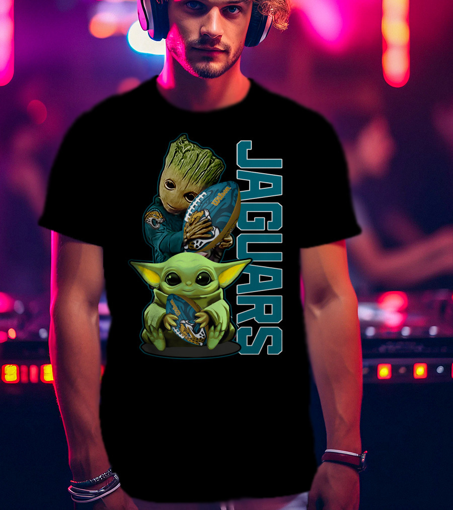Grzd Jacksonville Jaguars Groot Baby Yoda Football T-Shirt