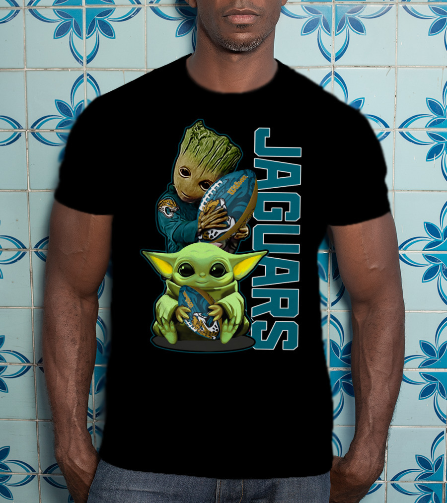 Grzd Jacksonville Jaguars Groot Baby Yoda Football T-Shirt