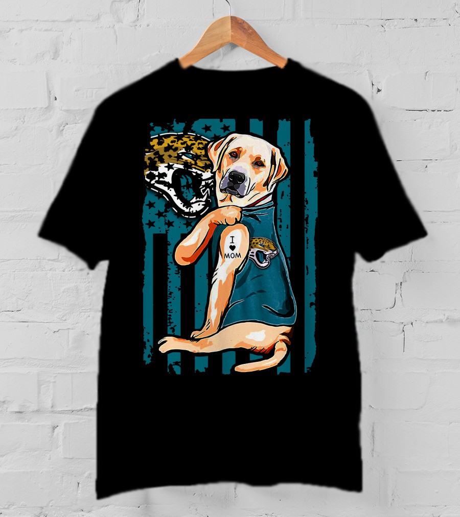 Labrador Retriever I Mom Jacksonville Jaguars Fan T-Shirt
