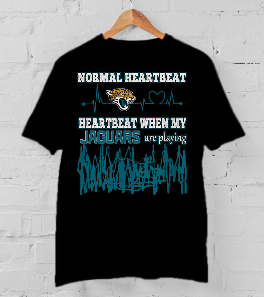 Normal Heartbeat Heartbeat When My Jaguars Are Playing Jacksonville Jaguars T-Shirt