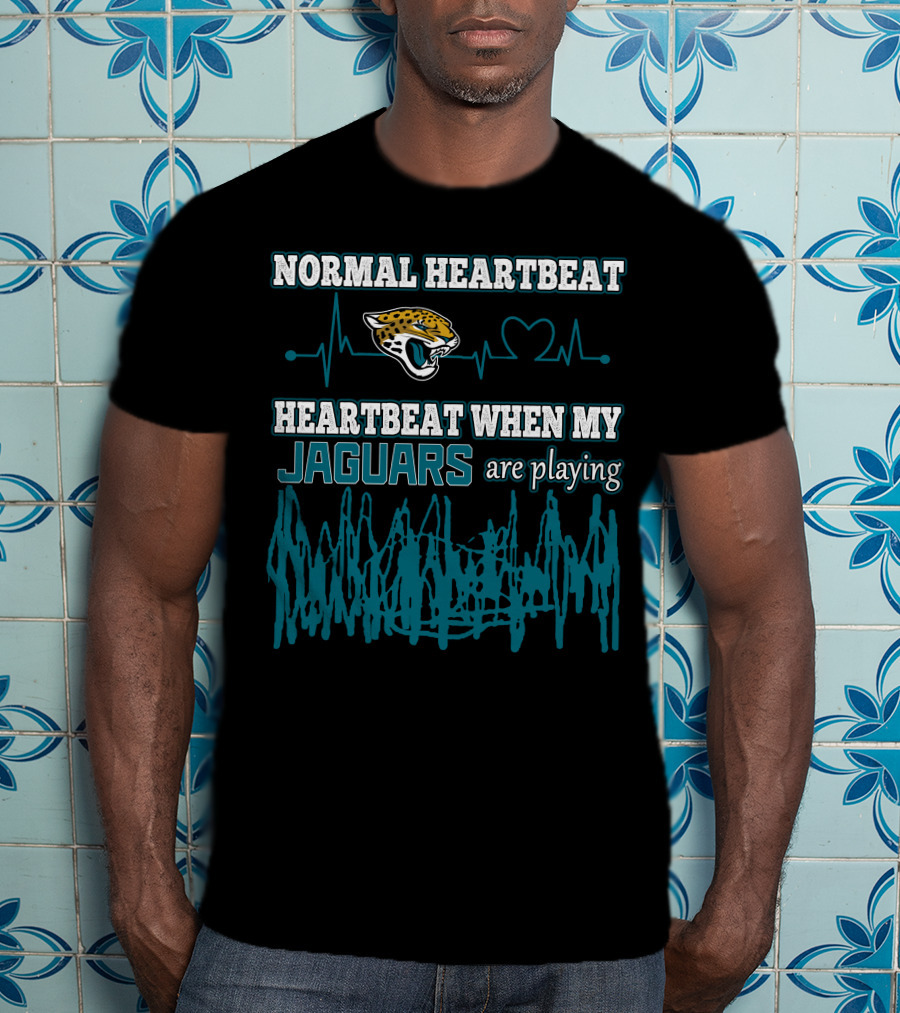 Normal Heartbeat Heartbeat When My Jaguars Are Playing Jacksonville Jaguars T-Shirt