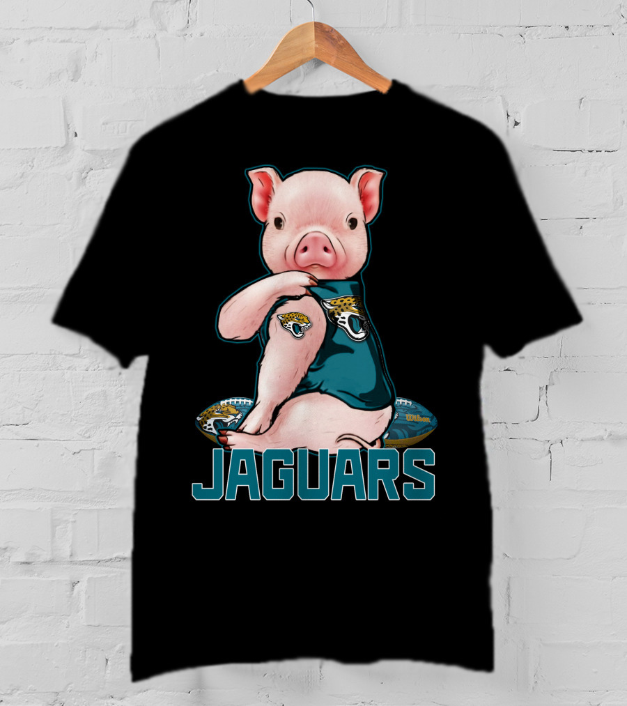 Pig Wearing Jacksonville Jaguars Football Jersey Jaguars T-Shirt