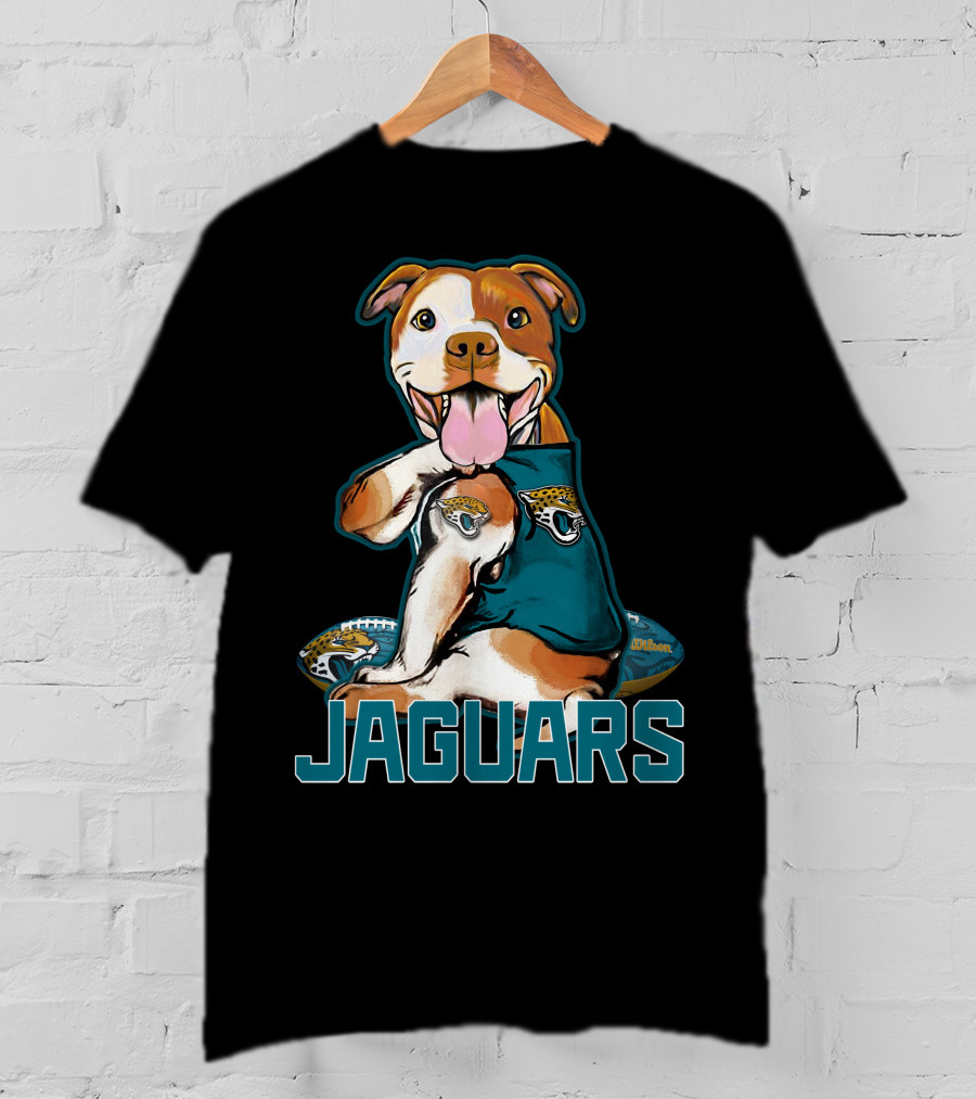 Jaguars Pitbull Mascot With Jacksonville Football T-Shirt