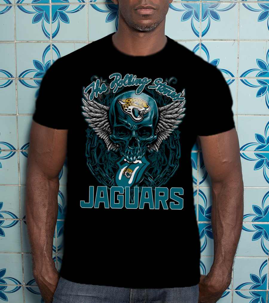 The Rolling Stones Jaguars Skull With Wings And Tongue T-Shirt