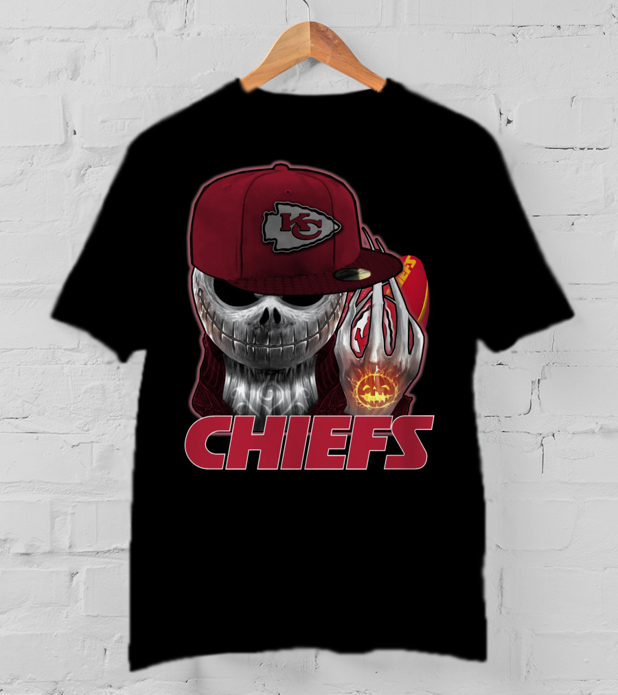 Jackskull Kansas City Chiefs Halloween Skull Chiefs T-Shirt