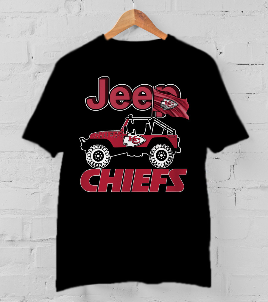 Jeep Kansas City Chiefs Chiefs Flag Jeep Chiefs T-Shirt
