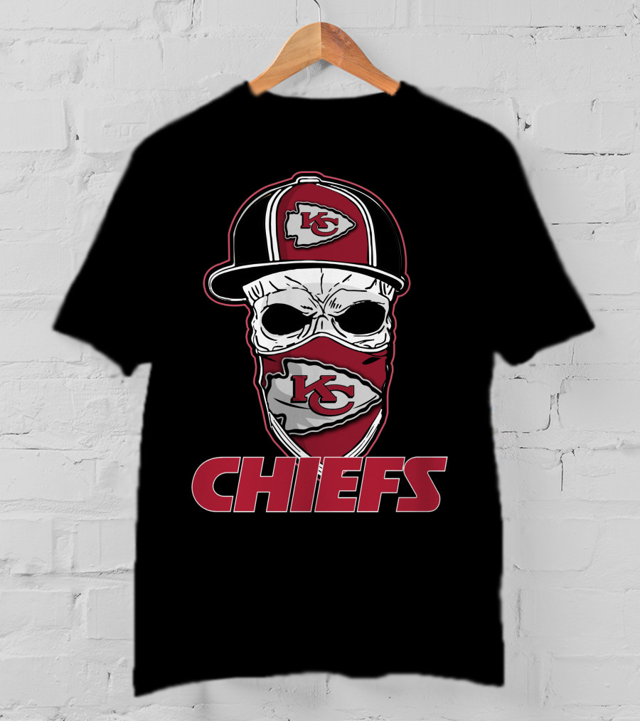 Chiefs Skull Kc Hat And Bandana Red T-Shirt