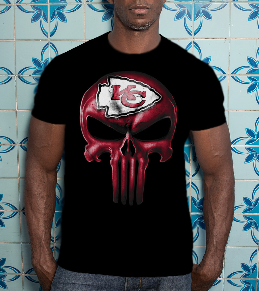 Kansas City Chiefs Skull T-Shirt