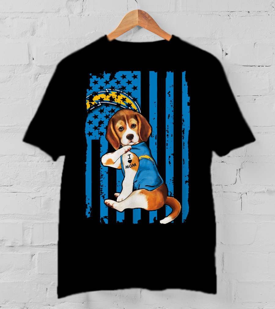 Beagle I Love Mom Los Angeles Chargers T-Shirt