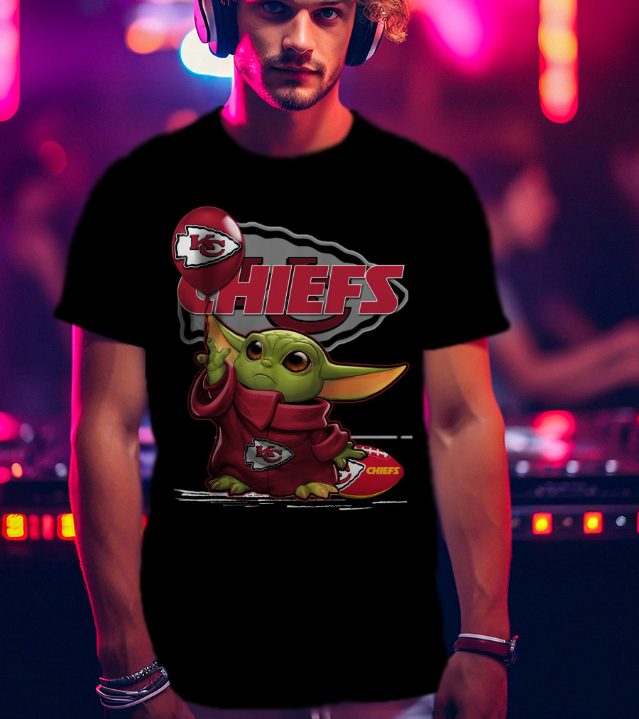 Kansas City Chiefs Yoda Football Fan Icon With Team T-Shirt