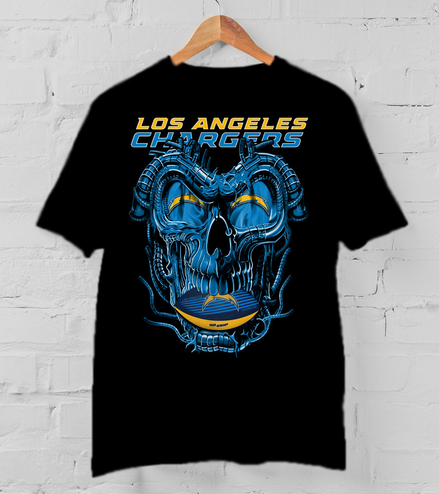 Los Angeles Chargers Dragonskull Official NFL Football T-Shirt